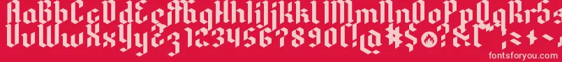 DreifrakturMac Font – Pink Fonts on Red Background