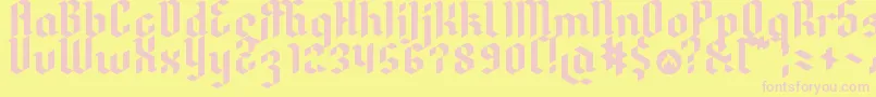 DreifrakturMac Font – Pink Fonts on Yellow Background