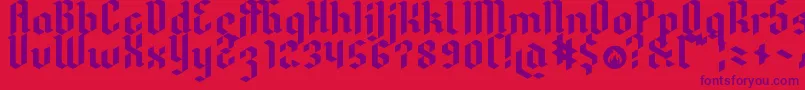 Шрифт DreifrakturMac – фиолетовые шрифты на красном фоне