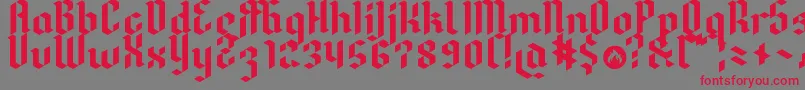 DreifrakturMac Font – Red Fonts on Gray Background