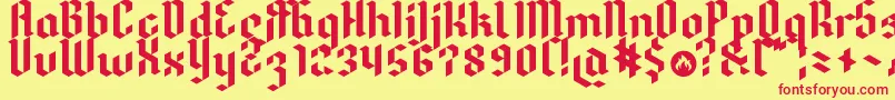 DreifrakturMac Font – Red Fonts on Yellow Background