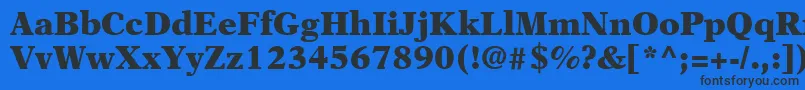 Шрифт NewAsterLtBlack – чёрные шрифты на синем фоне
