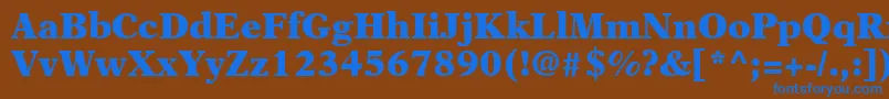 NewAsterLtBlack Font – Blue Fonts on Brown Background