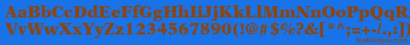 NewAsterLtBlack Font – Brown Fonts on Blue Background