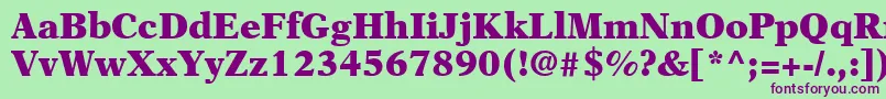 NewAsterLtBlack Font – Purple Fonts on Green Background