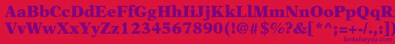 NewAsterLtBlack Font – Purple Fonts on Red Background