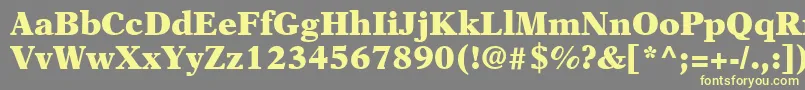 NewAsterLtBlack Font – Yellow Fonts on Gray Background