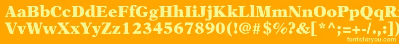 NewAsterLtBlack Font – Yellow Fonts on Orange Background