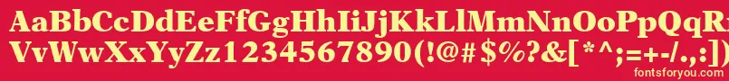 NewAsterLtBlack Font – Yellow Fonts on Red Background