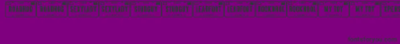 VanityPlatesJl-Schriftart – Schwarze Schriften auf violettem Hintergrund