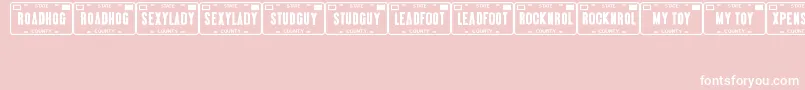 Шрифт VanityPlatesJl – белые шрифты на розовом фоне