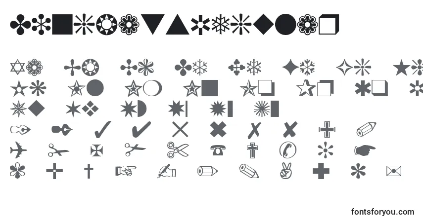 Czcionka DingbatsRegular – alfabet, cyfry, specjalne znaki