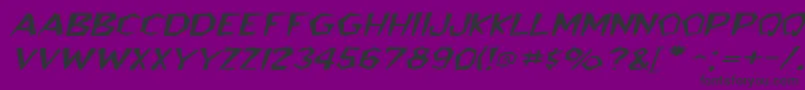 BedrockwideItalic Font – Black Fonts on Purple Background