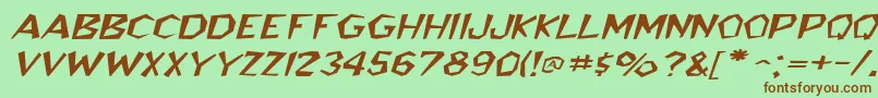fuente BedrockwideItalic – Fuentes Marrones Sobre Fondo Verde