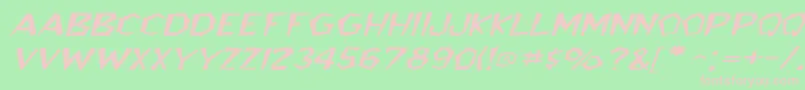 BedrockwideItalic-Schriftart – Rosa Schriften auf grünem Hintergrund