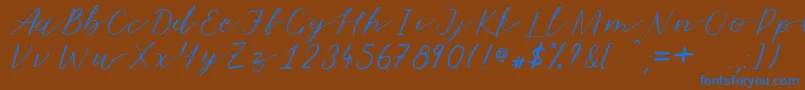 Lisätietoja Marmalade-fontista Marmalade-fontti – siniset fontit ruskealla taustalla