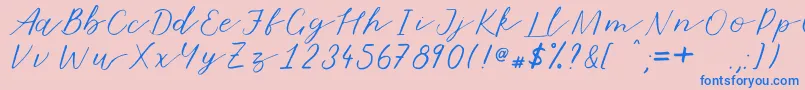 Marmalade Font – Blue Fonts on Pink Background