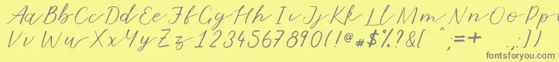 Marmalade Font – Gray Fonts on Yellow Background