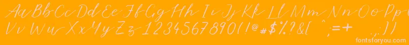 Marmalade-Schriftart – Rosa Schriften auf orangefarbenem Hintergrund