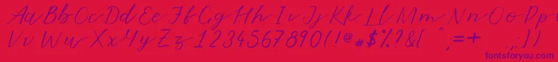 Marmalade Font – Purple Fonts on Red Background