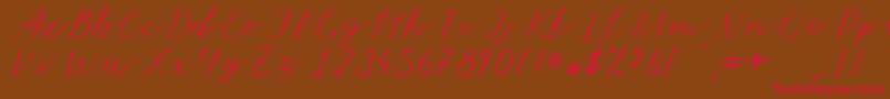 Marmalade Font – Red Fonts on Brown Background