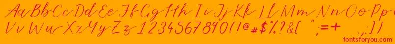 Marmalade-Schriftart – Rote Schriften auf orangefarbenem Hintergrund