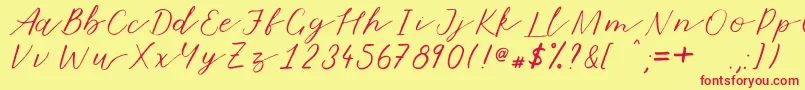 Marmalade Font – Red Fonts on Yellow Background
