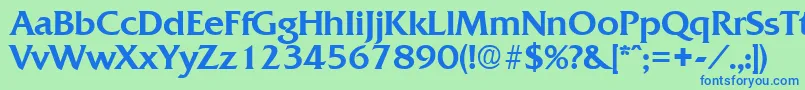 フォントQuadratMedium – 青い文字は緑の背景です。