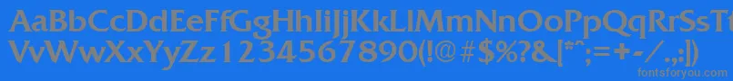 フォントQuadratMedium – 青い背景に灰色の文字