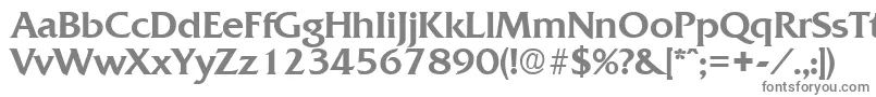 フォントQuadratMedium – 白い背景に灰色の文字