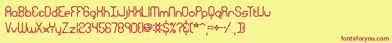 GranularBrk-Schriftart – Rote Schriften auf gelbem Hintergrund