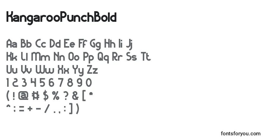 Fuente KangarooPunchBold - alfabeto, números, caracteres especiales
