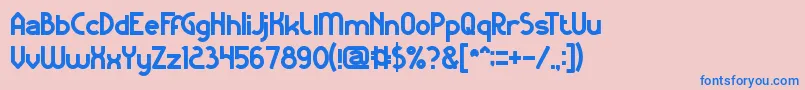 フォントKangarooPunchBold – ピンクの背景に青い文字