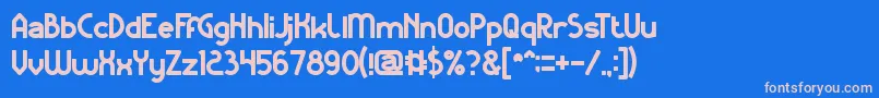 フォントKangarooPunchBold – ピンクの文字、青い背景