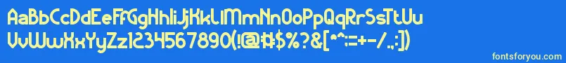 フォントKangarooPunchBold – 黄色の文字、青い背景