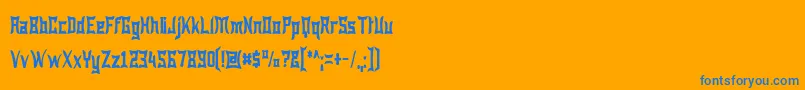 WewakNarrow Font – Blue Fonts on Orange Background