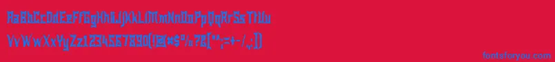 フォントWewakNarrow – 赤い背景に青い文字