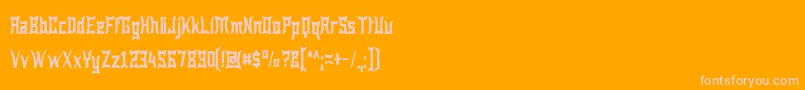 WewakNarrow-Schriftart – Rosa Schriften auf orangefarbenem Hintergrund