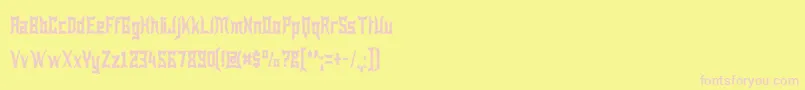 WewakNarrow-fontti – vaaleanpunaiset fontit keltaisella taustalla