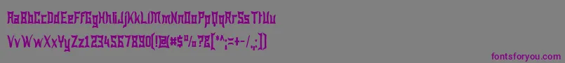 フォントWewakNarrow – 紫色のフォント、灰色の背景