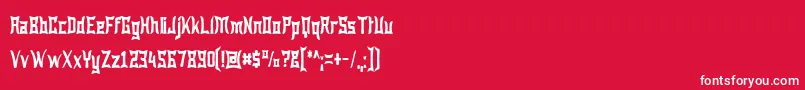 WewakNarrow Font – White Fonts on Red Background