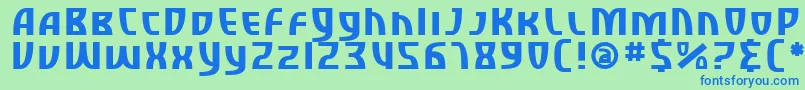 フォントSfRetroesqueSc – 青い文字は緑の背景です。