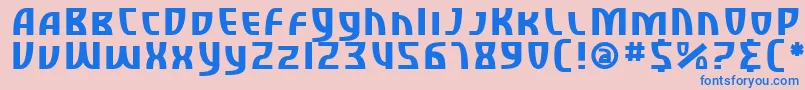 フォントSfRetroesqueSc – ピンクの背景に青い文字