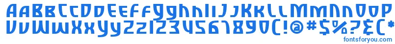 Fonte SfRetroesqueSc – fontes azuis em um fundo branco