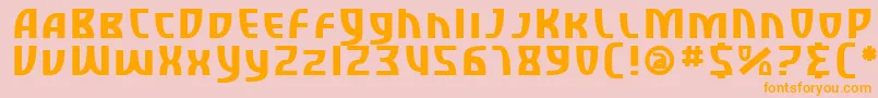 フォントSfRetroesqueSc – オレンジの文字がピンクの背景にあります。