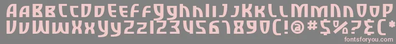 フォントSfRetroesqueSc – 灰色の背景にピンクのフォント