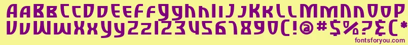 フォントSfRetroesqueSc – 紫色のフォント、黄色の背景