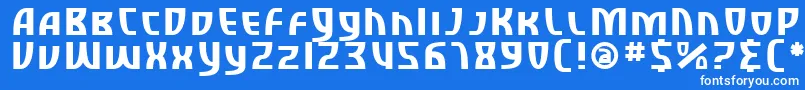 フォントSfRetroesqueSc – 青い背景に白い文字