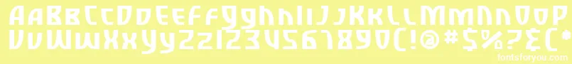 フォントSfRetroesqueSc – 黄色い背景に白い文字