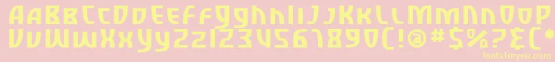 SfRetroesqueSc Font – Yellow Fonts on Pink Background